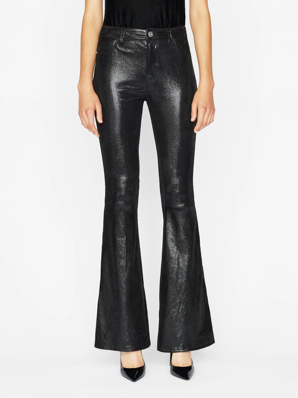 leather pant front view